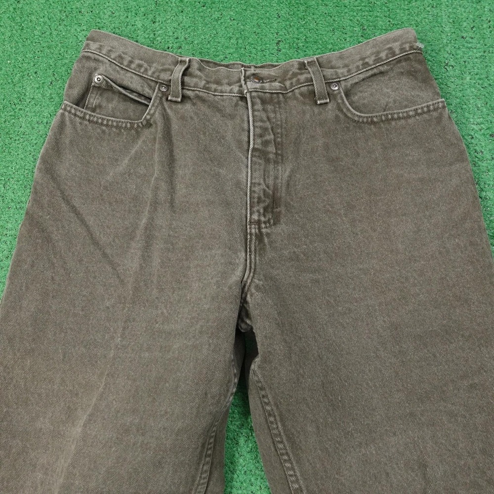 Vintage Lands' End Jeans Womens 12 Petite Green Straight Relaxed 31x27 90s 12P - Picture 2 of 8